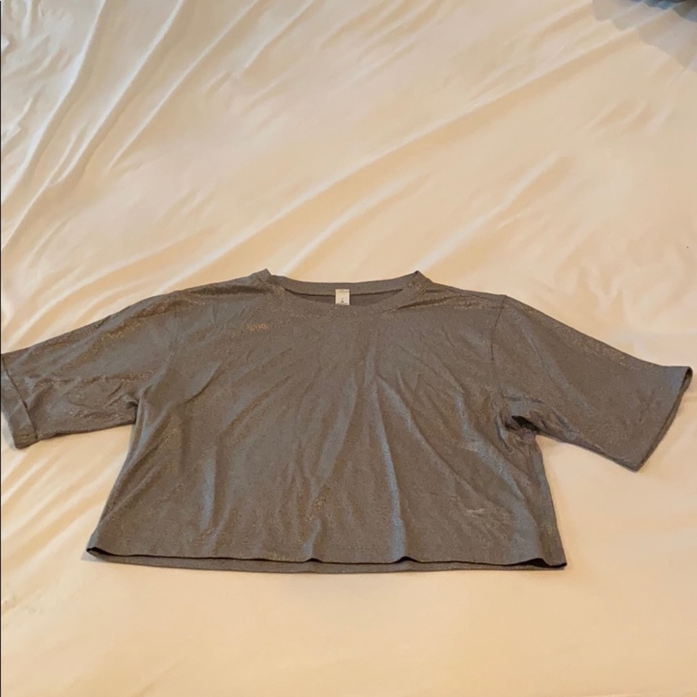 Silver Lululemon Soul Cycle Crop Top